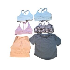 Buffbunny Collection Activewear Bundle Sports Bras and Crop Top Set S M 6pc